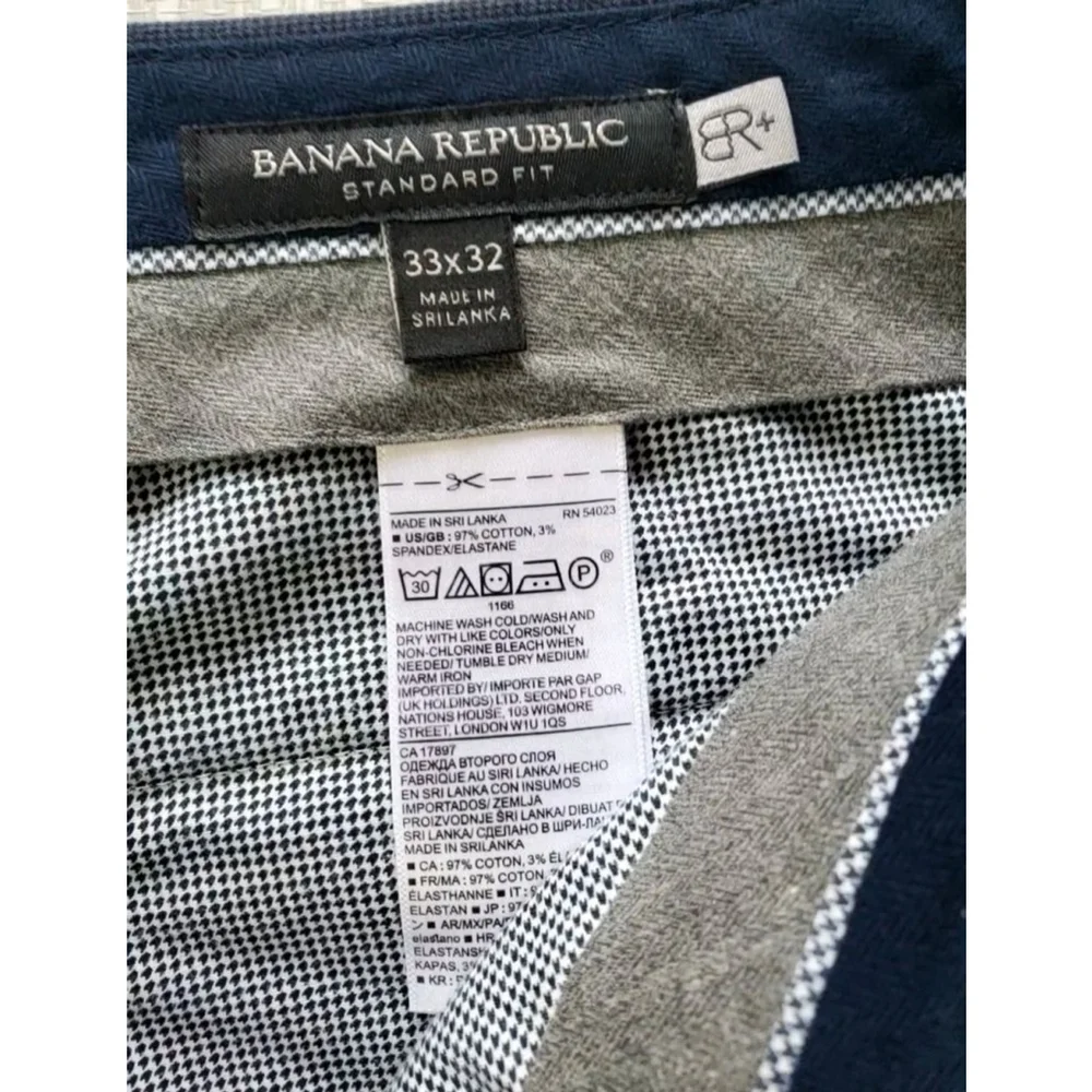 Men's Banana Republic Navy Standard Fit Dress Pants Waist 33 Navy Blue NWT